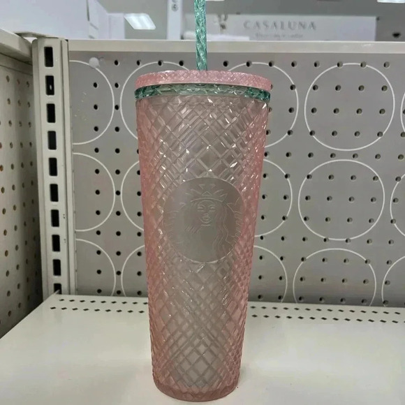 Starbucks Spring 2023 Peach Jeweled Venti Cold Tumbler - Picture 1 of 2